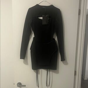 NEVER WORN. Maniere De Voir Black Long Sleeve Dress